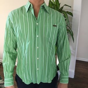 Dolce & Gabbana Green Striped Men's Shirt